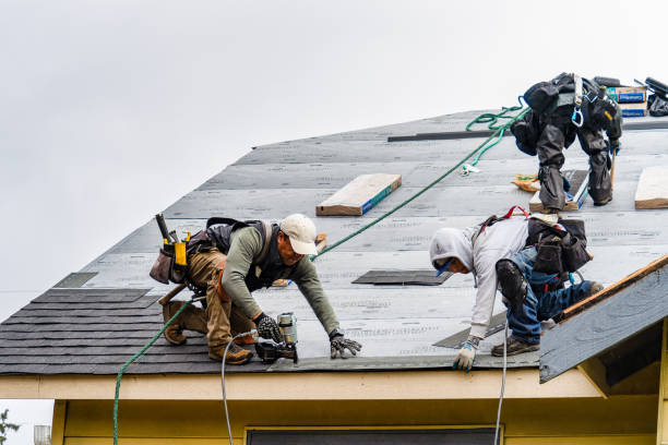 Professional Roofing technician working in Crestline, CA